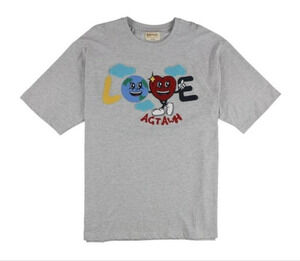 AGtawh Men Love Embellished T-Shirt Grey Size L